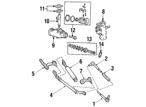 1993 Chevy K2500 P/S Pump & Hoses, Steering Gear & Linkage Diagram 3 - Thumbnail