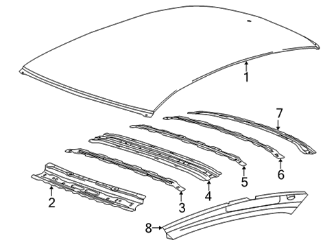 2023 Cadillac CT5 Roof & Components Diagram 1 - Thumbnail