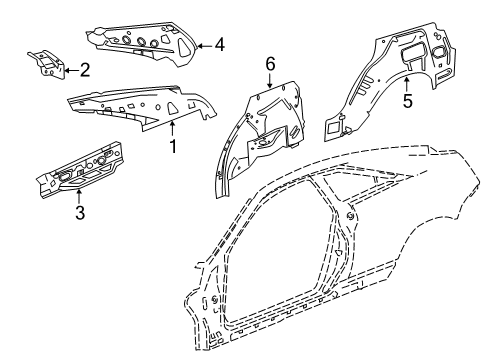 2012 Cadillac CTS Inner Structure - Quarter Panel Diagram 2 - Thumbnail