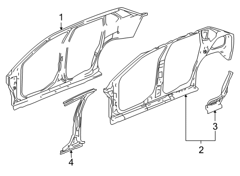 2007 Chevy Malibu Reinforcement Assembly, Center Pillar Outer Panel Diagram for 22724355