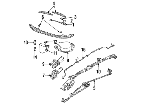 1989 Buick Regal Wiper & Washer Components, Body Diagram