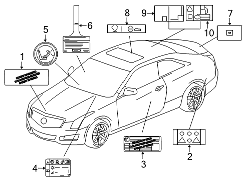 2021 Cadillac CT4 Label, Premium Unleaded Fuel Diagram for 84089675