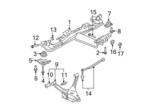 2007 Cadillac DTS Rear Suspension Components, Upper Control Arm, Stabilizer Bar Diagram 1 - Thumbnail