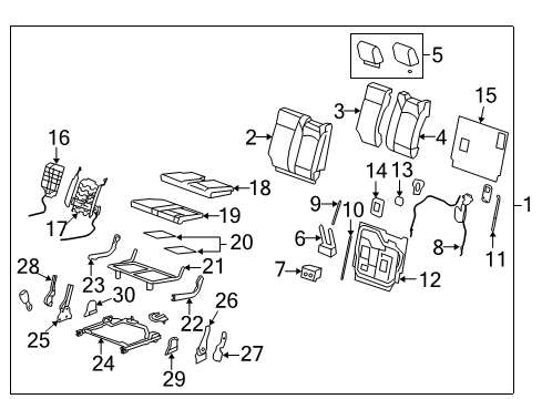 2012 Chevy Traverse Cover, Rear Seat #2 Cushion Side *Dark Titanium Diagram for 25956813