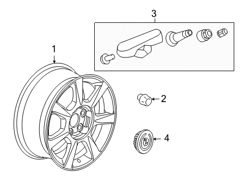 2013 Cadillac CTS Wheels, Covers & Trim Diagram 3 - Thumbnail