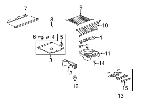 2008 Saturn Vue Cap,Luggage Shade Bolt Diagram for 96818803