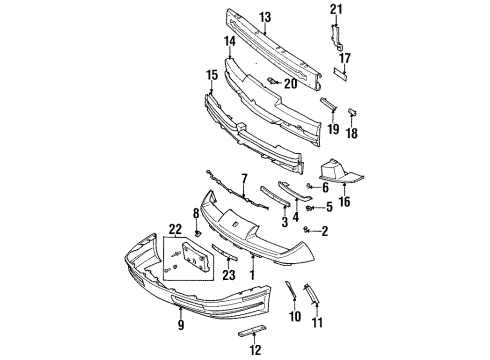 1995 Saturn SL1 Front Bumper Diagram