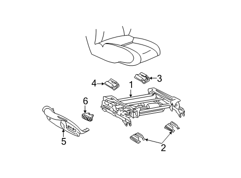 2003 Buick Regal Cover, Passenger Seat Inner Adjuster Rear Finish *Black Diagram for 10314765