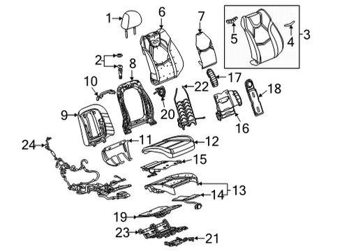 2024 Cadillac CT4 Module Kit, Airbag Frt Pass Presence (W/ S Diagram for 84996798