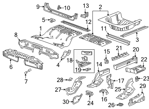 2019 Buick Regal Sportback Extension Assembly, U/B Rr S/Rl Diagram for 84284574