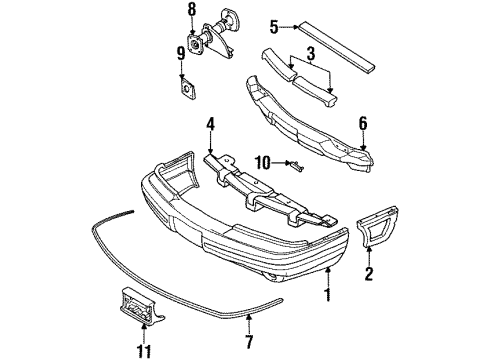 1995 Pontiac Bonneville Front Bumper Diagram 1 - Thumbnail