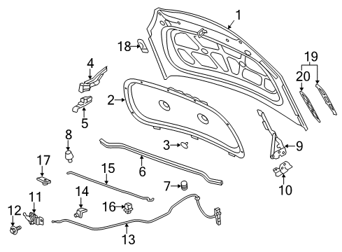 2015 Buick Verano Latch Assembly, Hood Primary & Secondary Diagram for 84068582