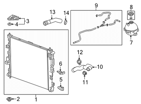 2021 Cadillac XT6 Radiator & Components Diagram 1 - Thumbnail