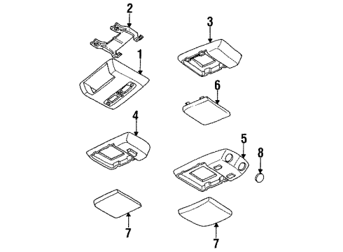 1990 Pontiac Trans Sport Lens, Dome & Reading Lamp *Clear Diagram for 20468701