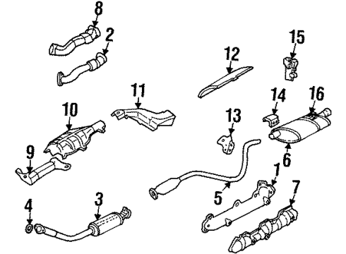 1996 Buick Skylark Exhaust Muffler Assembly Diagram for 22604443