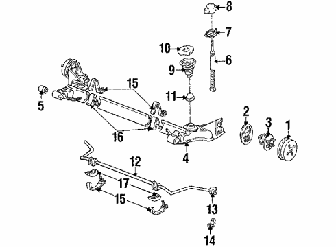 1989 Buick Skylark Bumper Assembly, Rear Axle Diagram for 22539040