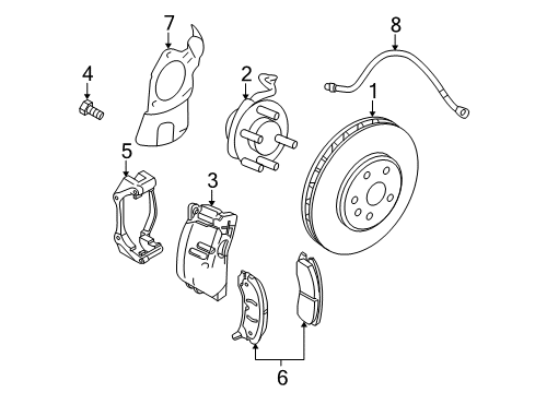 2011 Cadillac STS Caliper Asm,Front Brake Diagram for 88965631