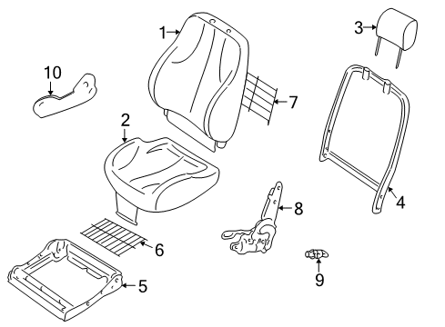 1999 Pontiac Sunfire Front Seat Components Diagram 2 - Thumbnail