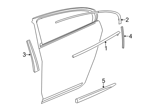 2014 Buick LaCrosse Molding,Rear Side Door Diagram for 20902220