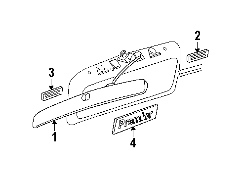 2004 Oldsmobile Silhouette Liftgate Emblem Diagram for 10339216