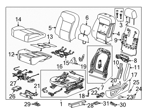 2019 Chevy Silverado 3500 HD Cover Assembly, F/Seat Bk *Grey Diagram for 84549973