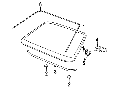 1995 Buick Riviera Windshield Glass, Reveal Moldings Diagram