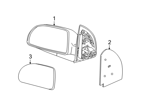 2006 Saturn Vue Mirror Asm,Outside Rear View *Black Diagram for 15873077