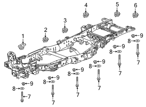 2021 GMC Yukon Body Mounting - Frame Diagram