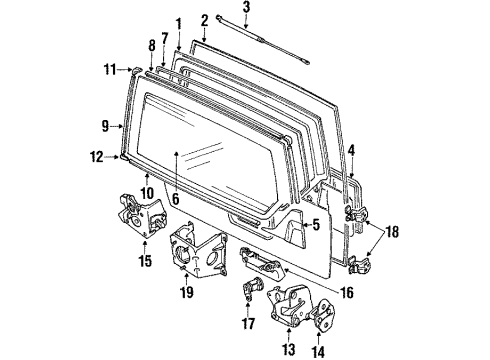 1998 Chevy Tracker Handle,Rear Door Outside Diagram for 30017883