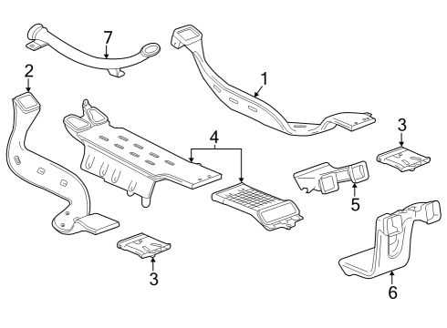 2022 GMC Sierra 1500 Duct, F/Flr Cnsl Rr Air Diagram for 23419222