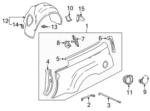 2004 Chevy SSR Quarter Panel & Components Diagram