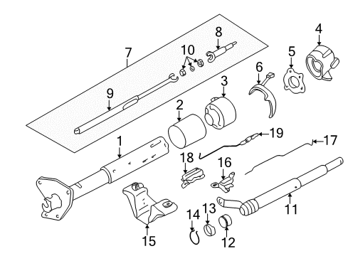 1994 GMC Sonoma Support Assembly, Steering Column Upper Diagram for 7826374