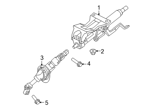 2010 GMC Terrain Steering Column, Steering Wheel & Trim Diagram 1 - Thumbnail