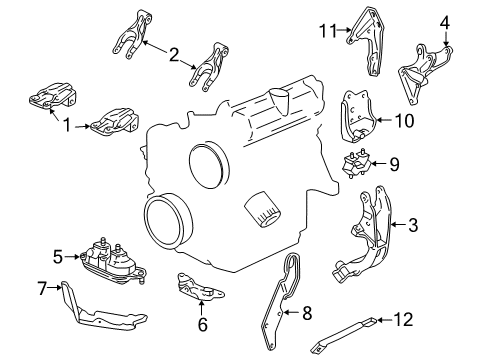 2001 Pontiac Aztek Engine & Trans Mounting Diagram