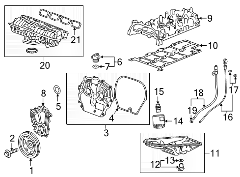 2021 Cadillac XT5 Engine Parts & Mounts, Timing, Lubrication System Diagram 1 - Thumbnail