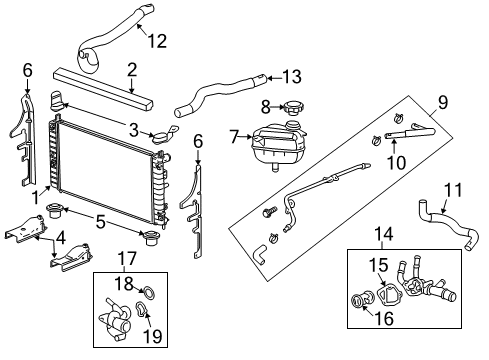 2009 Pontiac G6 Radiator & Components Diagram 3 - Thumbnail