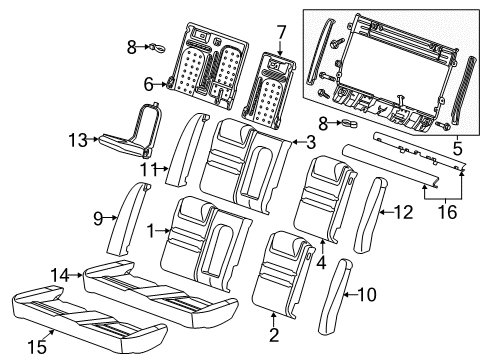 2007 Chevy Monte Carlo Rear Seat Components Diagram