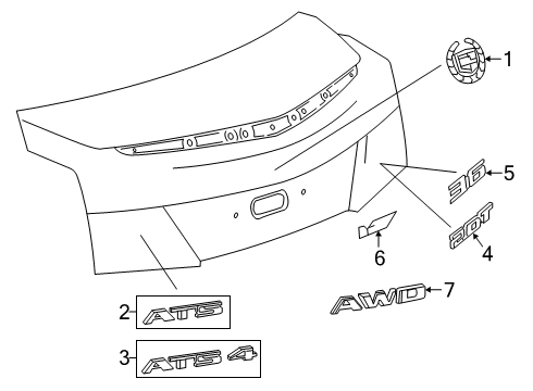 2014 Cadillac ATS Exterior Trim - Trunk Lid Diagram