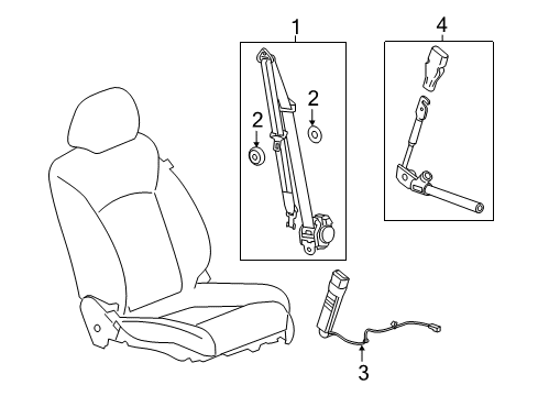 2018 Chevy Spark Tensioner Kit,Passenger Seat Belt (Retractor Side) *Black Diagram for 19366834