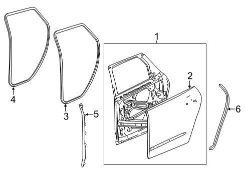 2019 Buick Enclave Panel, Rear Side Door Outer Diagram for 84307080