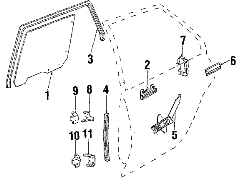 1984 Cadillac Cimarron Rear Door Diagram