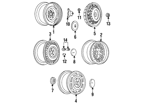 1996 Oldsmobile 98 Wheels Diagram