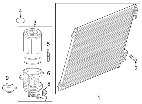 2022 GMC Hummer EV Pickup A/C Condenser Diagram