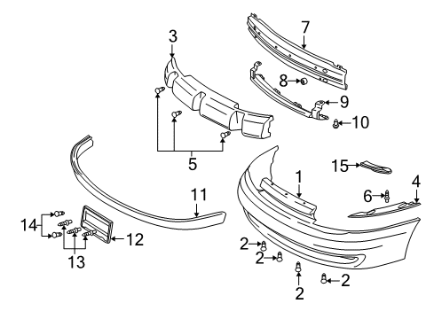 2000 Saturn LW1 Rivet,Fuel Tank Filler Pipe Diagram for 21007454