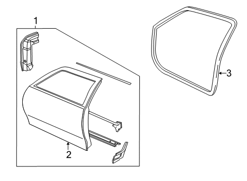 2001 Chevy Cavalier Door & Components, Body Diagram