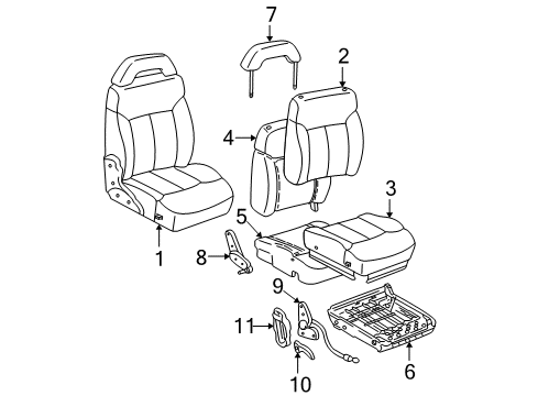 1994 GMC Sonoma PAD, Seat Cushion Diagram for 15688163