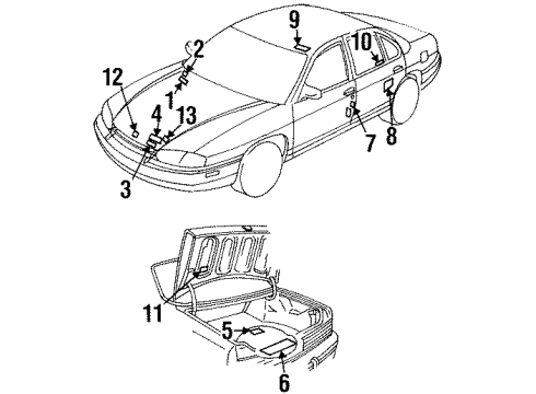 1995 Buick Skylark Label, Vehicle Emission Control Information Diagram for 24575317