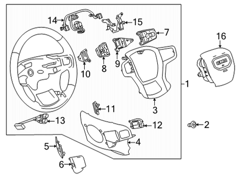 2023 GMC Yukon XL Wheel Assembly, Strg *Black Diagram for 84945912