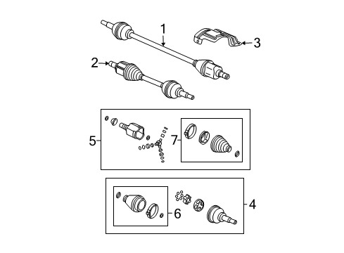 2004 Saturn Ion Front Wheel Drive Shaft Assembly Diagram for 22729181