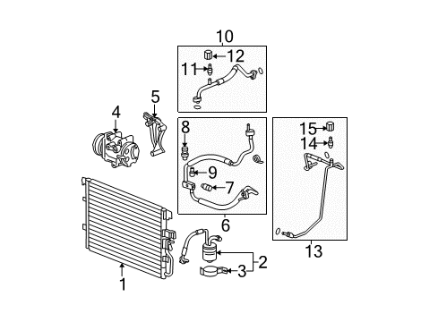 2006 Chevy Equinox A/C Condenser, Compressor & Lines Diagram